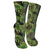 antspuent Bigfoot Camo Compression Socks Unisex Printed Socks Crazy Patterned Fun Long Cotton Socks Over The Calf Tube