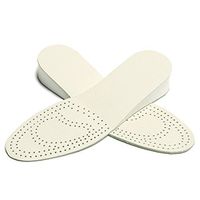 uxcell Leather Insoles for Women Men Soft Breathable Pad Height Increase Insole Shock Absorber White,height 1 inches US W12/M10, Length 10 1 inches