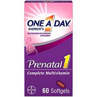 One A Day Women's Prenatal 1 Multivitamin, Supplement for Before, During, and Post Pregnancy, including Vitamins A, C, D, E, B6, B12, and Omega-3 DHA, 60 Count (Packaging May Vary)