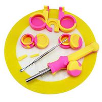 Reusable Silicone Honey Straw 6.5" Rapid Heating&Cooling w/Silicone Wax Carving Kit Travel Bag Pink/Yellow Oceanbig