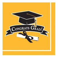 Creative Converting School Colors Party Creations 36 Count 2-Ply Lunch Napkins, School Bus Yellow