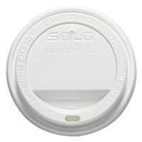 "Traveler Drink-Thru Lid, 12-16oz Hot Cups, White, 300/Pack, 6 Packs/Carton"