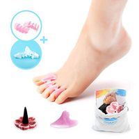 vuUUuv 2Pairs Gel Toe Separator - for Relieving Bunions and Overlapping Toe Pain - Toe Spacing for Yoga Exercises and Toe Relaxation - (Pink+Transparent-Massage)