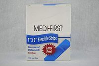 Medique 1"X3" Wvn Strp 100/Bx Blue Mtl Detect Bandage