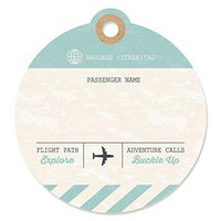 World Awaits - Travel Themed Party Favor Gift Tags (Set of 20)