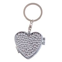 Fashion Heart Shape Multi-Size Clear Bling Crystal Portable Pill Box Cute Rhinestone Pill Splitter Container Case