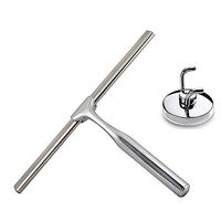 FZ FUTURE Window Cleaner Tool, Brush Window Wiper, All-Purpose Stainless Steel Window Squeegee with Suction Hook, for Mirror Window Car Glass Cleaning