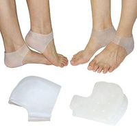 Gel Heel Sleeve for Dry Cracked Heel,Silicone Moisturing Heel Socks Prevent Blister Rough Heel,Relief Plantar Fasciitis and Heel Squr Pain (2 Pairs)