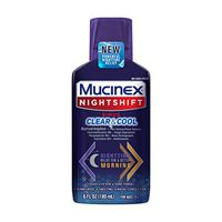 MUCINEX Nightshift Sinus Clear & Cool 6 fl. oz. Relieves Fever, Sore Throat, Runny Nose, Sneezing, Nasal Congestion, and Controls Cough with a Burst of Cooling Menthol