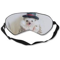 100% Silk Sleep Eye Mask, Hedgehog With Hat Night Sleep Mask, Meditation With Adjustable Straps, Blocks Light, Suitable For Sleeping Travel Work Naps