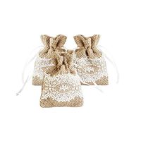 Burlap & Lace Favor Bags with Satin Drawstring by Celebrate It, 3 x 4