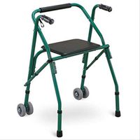 Standard Walkers Walker Elderly Four-Legged Collapsible Cane Cane Stool with Seat Travel Shopping Cart Trolley Rehabilitation Equipment (Color : Green, Size : 5459cm)