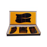 Healifty 5Pcs Gua Sha Scraping Massage Tool Natural Buffalo Horn Guasha Board Anti Aging Anti Wrinkle for SPA Relaxing Meditation