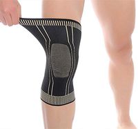 Copper Fiber Compression Knee Support Copper Knee Brace for Arthritis Pain Copper Knee Sleeve for Sport Workout Arthritis Relief-Single (Medium)