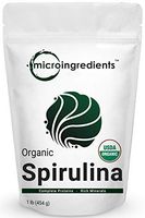 Micro Ingredients Pure Organic Spirulina Powder,1 Pound, Rich in Antioxidant, Minerals, Fatty Acids, Fiber and Protein, No Irradiated, No Contaminated, No GMOs and Vegan Friendly