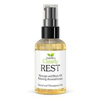 Clearly Rest, Aromatherapy Massage and Body Oil to Heal Sore Muscles, Hydrate Skin, and Promote Relaxation and Stress Relief. Therapeutic Grade Essential & Natural Oils