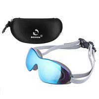 Meidexian888 Swim Goggles, No Leak Anti-Fog Easy to Adjust and Comfortable Free Protection Case for Adult (Gray)