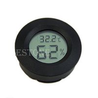 Chunshop New Digital Cigar Humidor Hygrometer Thermometer Round Black Or White Face (Black)