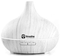 Breathe Essential Oil Diffuser | 400ml Diffusers for Essential Oils with Cleaning Kit & Measuring Cup | 16 LED Color Light Options, 4 Timer Settings, 2 Mist Outputs, Auto Power Off | White Marble