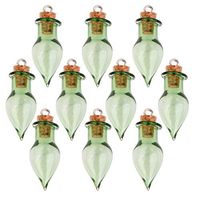 10Pcs Mini Tear Drop Glass Bottles Vial Pendant Necklace DIY Jewelry Prom Woman Beautiful Bright Cute Stylish Lovely Jewerly Women Aesthetic Womens Beads