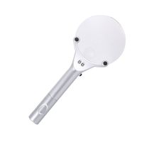 SUNYU 2.5X 6X Double Zoom Lens Magnifier with 2 LED Lights and Optical Grade Acrylic Frameless Glass Lens Loupe - Silver