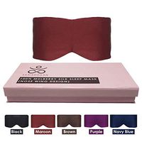 Samadhaan Luxury Silk Eye Mask 100% Mulberry Maroon Silk Sleep Mask for Men and Women | Anti-Aging/Skin Care | Soft, Light Comfy Mask | Gift Package | Blindfold Total Blackout for Sleep, Travel & Nap