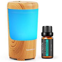 InnoGear USB Car Essential Oil Diffuser Ultrasonic Aromatherapy Diffuser with 10ml Peppermint Oil Gift Set Aroma Humidifier for Home Office Travel Vehicle