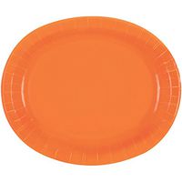 Unique Industries, Oval Paper Plates, 8 Pieces - Orange