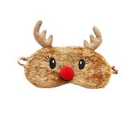dressfan Cute 3D Fluffy Animal Elk Eye Mask for Sleeping Breathable Eyeshade Soft Plush Cartoon Sleeping Mask Kids Adult