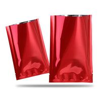 100Pcs Open Top Food Grade Aluminum Foil Storage Bag Cosmetic Mask Packing Bags Heat Seal Mylar Vacuum Bean Tea Snack Nut Packing Pouch For Powder Seasoning Package (Red, 12x18cm (4.72"x7.09"))