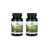 Swanson Lion's Mane Mushroom Memory Support Mental Focus Brain Booster Herbal Supplement Hericium Erinaceus (Mycelium Biomass) 500 mg 60 Capsules (2 Pack)