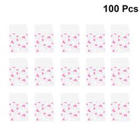 Amosfun 100pcs Clear Cello Cellophane Bags Self Adhesive Heart Love Plastic Bags for Bakery Candle Soap Cookie Candies Dessert Valentine Wedding Engagement Holiday New Year Party Favors