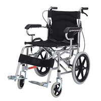 Wheelchair Folding Lightweight Elderly Wheelchair Child Manual Portable Wheelchair Solid Tire Travel Hand Push Wheelchair (Color : Black)
