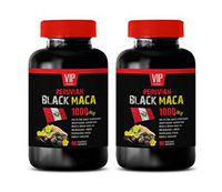 Energy Supplements for Women - Peruvian Black MACA 1000MG - Black maca Root Pills - 2 Bottles 180 Vegetable Capsules