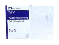 Telfa Sterile Adhesive Plus Barrier Island Wound Dressing - 6" x 7" - Box of 25