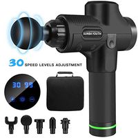 SUNBA YOUTH Deep Tissue Percussion Muscle Massager, Handheld Massager with Carrying Case Massage Gun for Athletes, Ultra-Quiet 30 Speed Levels Electric Massager for Sore Muscle and Stiffness