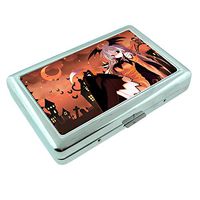 Hot Anime Witches Pin Up Girls Animated S3 Silver Cigarette Case Metal Wallet Id Holder King & 100's 4" X 2.75" RFID Protection