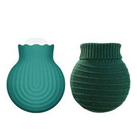 Milla Youpin Microwave Heating Bottle Environmental Silicone Transparent Hot Water Bag with Knit Cover, Hot & Cold Therapies - Gift for Birthday, Christmas, Valentine's Day, Gift Exchange Party(Small)