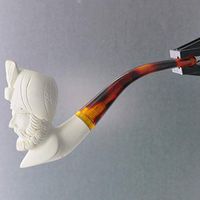 Meerschaum Turkish Sultan Tobacco Pipe with 3/4 Bend by Paykoc M20025