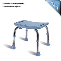 JCWANGDEFU Bath Shower Stool Chiar Bathtub Bathroom Seat Bench, Height Adjustable, Non-slip, blue, without backrest