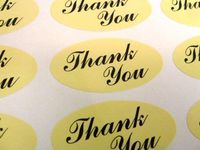 Minilabel Pack Of 48 Thank You Seals , 40X20mm Oval Seal Labels, Stickers For Gift Wrapping, Presents, Envelopes, Bags Or Cards