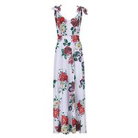 Elegant Backless Long Dress,Lefthigh Women Printed Large Swing Sleeveless Sling Dress Cocktail Evening