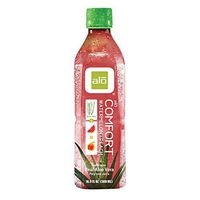 Alo Original Comfort Aloe Vera Juice Drink - Watermelon and Peach - Gluten Free - Case of 12-16.9 fl oz