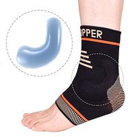 Thx4 Copper Infused Compression Ankle Brace, Silicone Ankle Sleeve Support, Pain Relief from Plantar Fasciitis, Achilles Tendonitis- Reduce Foot Swelling & Prevent Ankle Injuries-M