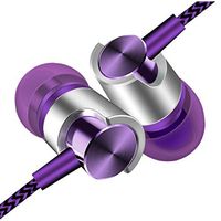 Mchoice Universal 3.5mm in-Ear Stereo Earbuds Earphone with Mic for Cell Phone (Purple)