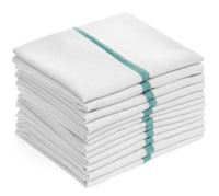 24 100% cotton herringbone green stripe dish towels lint free barber