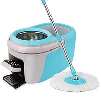 Broom and Dustpan with Long Handle Telescopic Upri Rotating mop - Stainless Steel Lazy mop, Household Absorbent mop