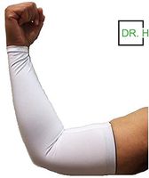 Dr H Performance Compression Arm Sleeve/Cooling Sleeves (White, Large)