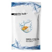 Amvita Bulk Omega 3 Fish Oil - 1000mg (300 Softgels) 600mg EPA DHA per Serving - Double Strength - Support for Healthy Heart and Brain