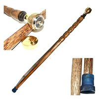Nautical World Polished Brass Compass Handle with 3 Fold Walking Stick, Affordable Gift Decorative Walking Cane Fashion Statement for Men/Women/Seniors/Grandparents! Item New Year Gifts, Gifts for Me